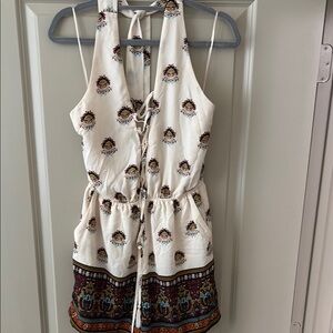 Gianni Bini Floral Print Halter Romper